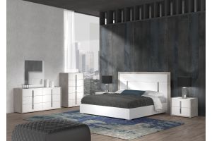 Ada Premium Bedroom Set in White Lacquer