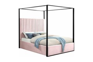 Bacon Contemporary Velvet Bed in Pink