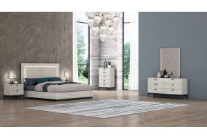 Bella Premium Bedroom Set in Grey High Gloss Lacquer