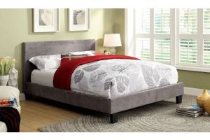 Macedon Youth Contemporary Bed in Gray Fabric