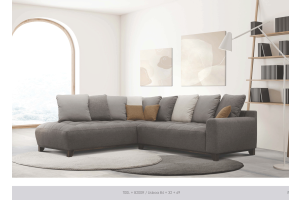 Lewis Fabric Sectional Sofa in Grey
