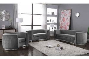 Bria Contemporary Living Room Set in Gray