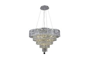 Day Contemporary 14 Lights Hanging Fixture Chandelier in Chrome Finish