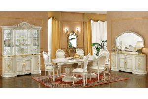 Leonardo Dining Room Set in Ivory Lacquer