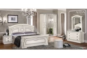 ESF Aida Italian Bedroom Set in White & Silver