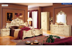 ESF Barocco Bedroom Set in Ivory Lacquer