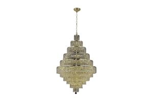 Esopus Contemporary 30 Lights Hanging Fixture Chandelier in Gold Finish