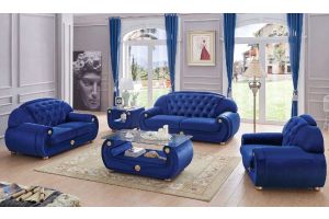 Giza Living Room Set in Dark Blue