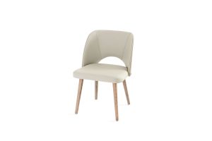 Muritz Leather Dining Chair in Ash Gray & Light Gray