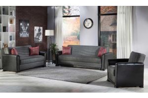 Istikbal Alfa Convertible Living Room Set in Redeyef Fume