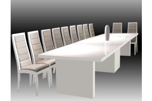 Wyoming Modern Extendable Dining Table in White Lacquer