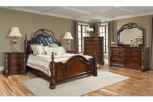 Leonia Traditional Bedroom Set in Brown