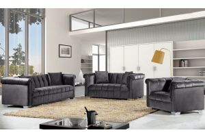 llwild Contemporary Living Room Set in Gray