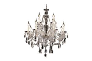 Malta Traditional 12 Lights Hanging Fixture Chandelier in Chrome Finish