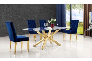Meridian 716 Capri Dining Room Set in Rich Gold & Navy