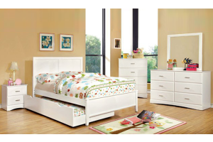 Milan Youth Transitional Bedroom Set in White