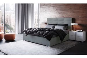 Helga Modern Upholstered Storage Bed in Gray