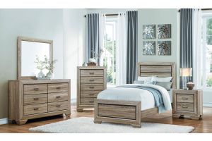 Paris Youth Contemporary Bedroom Set in Natural Finish