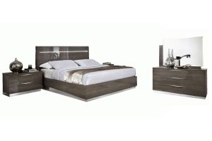 ESF Platinum Legno Modern Bedroom Set in Silver Birch