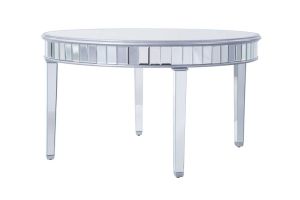 Poland Contemporary Round Dining Table in Antique Silver