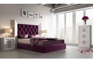 Portal Modern Bedroom Set in White & Purple