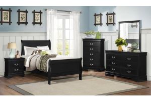 Rossie Youth Traditional Bedroom Set in Black