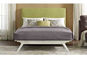 Tracy Modern Bed in White Green