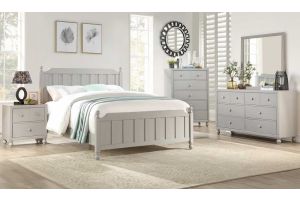 Waverly Transitional Bedroom Set in White & Gray