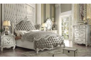 Wirral Traditional Bedroom Set in Gray & White