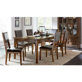 High Peak Transitional Dining Room Set In Brown Cherry Get Furniture